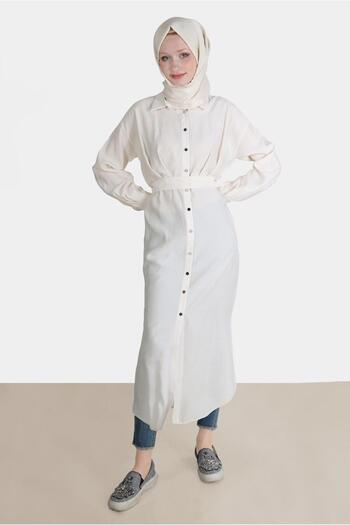 Alvina Belted and Pleated Detailed Tunic 42702