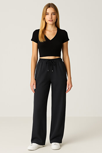 HAKKE Wide Leg Modal Tracking Pants
