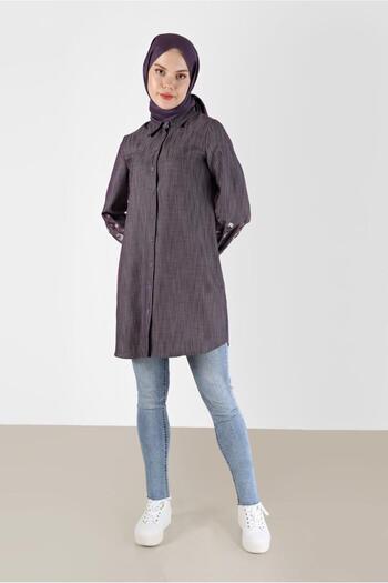 Alvina BUTTONED TUNIC WITH EMBROIDERY SLEEVES 42432