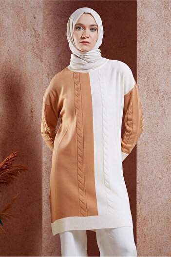 Alvina Two Color Knitwear Tunic 44901