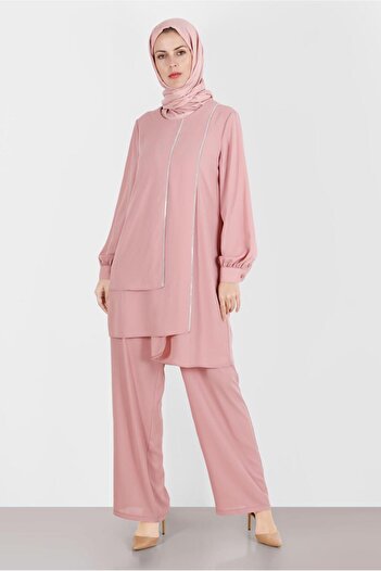 Alvina Stone Detailed Double Trousers Set - 42514