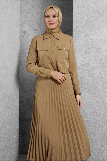 Alvina 45170 Model Pleated Skirt Set