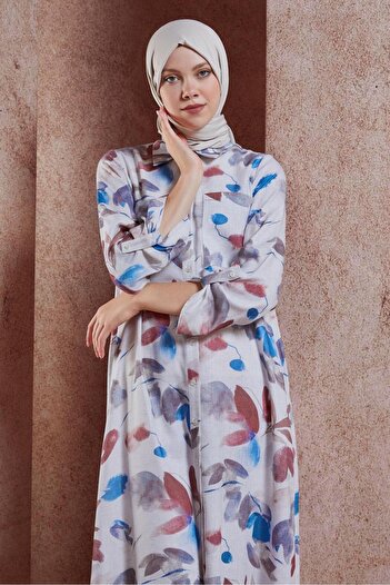 Alvina Linen Textured Patterned Tunic - Model 44770