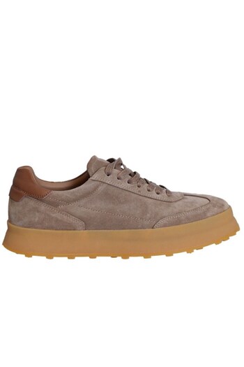 Lufian Genuine Leather Lace-Up Daily Casual Shoes Beige Shoes