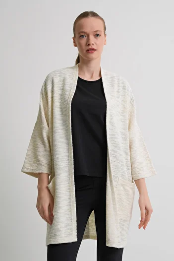 ALEXANDERGARDI Pocket Detailed Patterned Midi Length Women's Cardigan