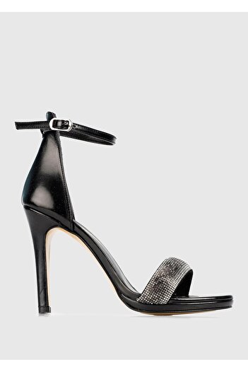 Provoq Black Heeled Sandals for Women