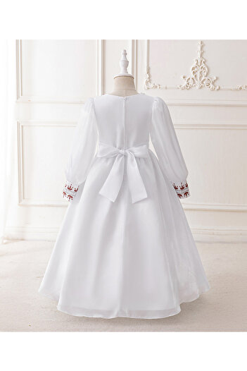 Mark & Mia Mark & Mia Embroidered Full-Sleeve Dress - White