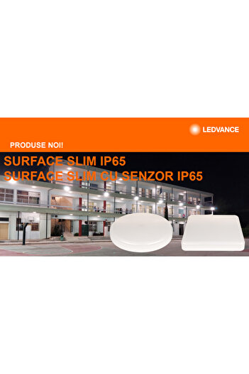 Ledvance Outdoor LED ceiling light with motion sensor Ledvance SURFACE SLIM SQUARE 260, 26W, 2730 lm