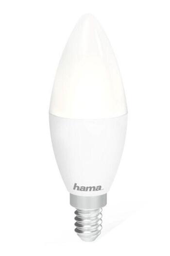 Hama Hama 176583 Smart LED Bulb, Voice/App Control, E14, 5.5W, Class F (White)