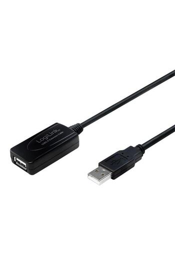 LogiLink Cablu prelungitor activ USB LOGILINK UA0143, USB 2.0, 10m (Negru)