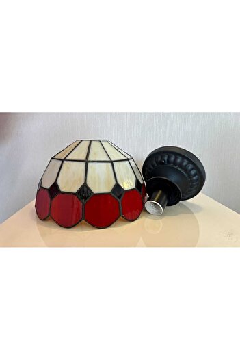 yüceeller Tavan vitray avize 30cm (12") kırmızı