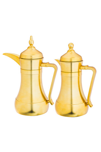 Alaska Thermos Set For Tea and Coffee 2 Piece 1L Matte Gold
