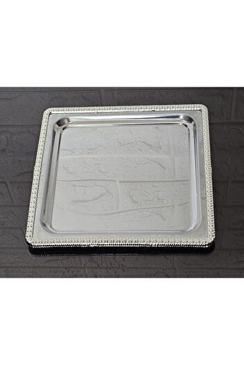 atabey home collection 2 ADET Kahve & Çay & Sunum Tepsisi Gümüş Tepsi Döküm Gümüş Çerçeveli