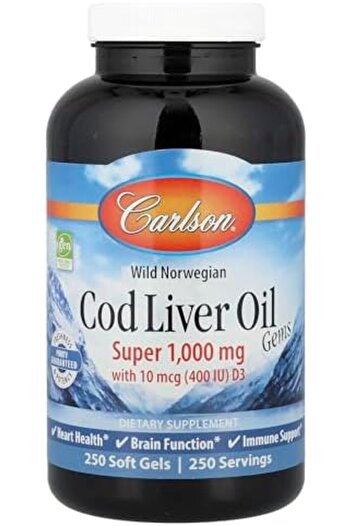 Carlson Norwegian Cod Liver Oil, 100 Softgels