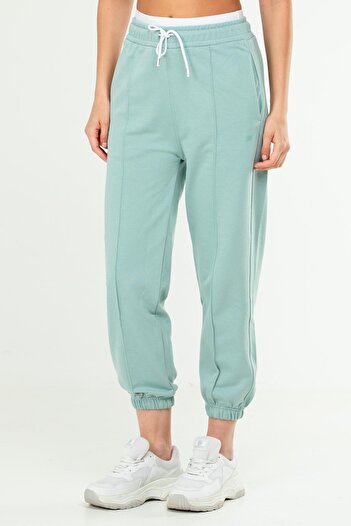 speedlife Oversize Basic Cotton High Waist Rubber Leg Women's Tracksuit Bottom Sd1000