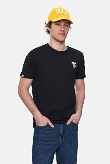 UCLA Bass Black Crew Neck Printed Standard Fit Men's Tshirt