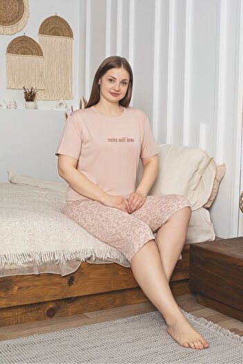 Asel Plus Size Lycra Bamboo Capri Pajama Set