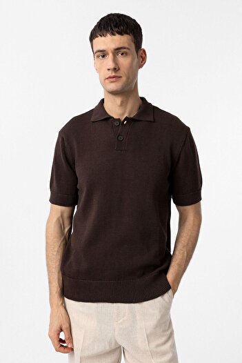 Antioch Coffee 100% Cotton Polo Neck Knitwear T-Shirt