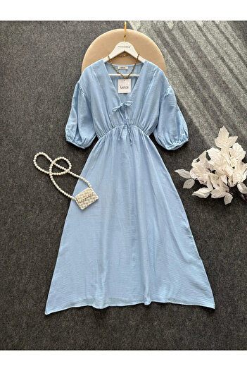 modabetce Muslin Tie-Up Women's Dress