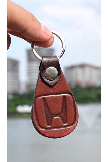 mufamet Auto Keychain Honda Logo Automotive Motorcycle Keychain Leather Keychain