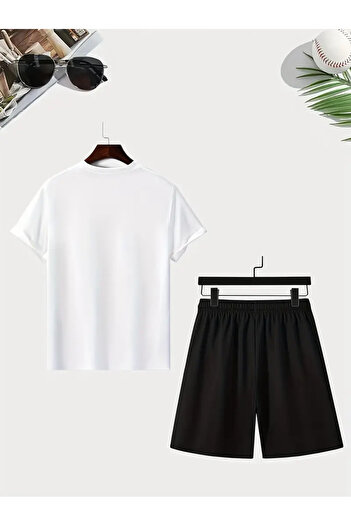 NEW TRENDY COLLECTİON New Men's Fashion Personality Ufc Letter Printed 2-Piece Casual Comfort Suit