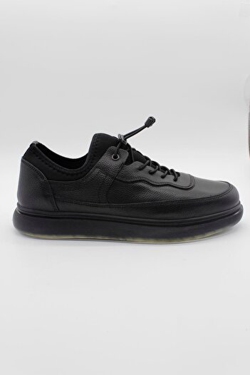 İmza Black Genuine Leather Thermo Sole Lace-up Casual Shoes 1033235119