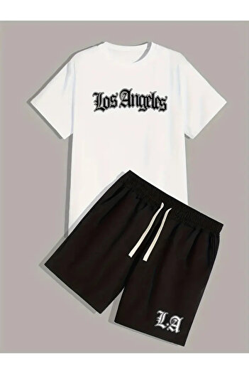 NEW TRENDY COLLECTİON Men's Los Angeles Logo Comfortable Sports Set