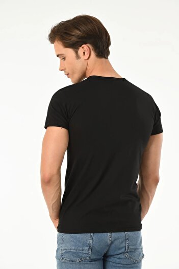 Mfö Life İç Giyim 6 Pieces Men's V-Ya Short Sleeve Undershirt Red Made through 100% Cotton