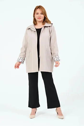 Sadık Collection Women's Large Size Seasonal Trench Coat