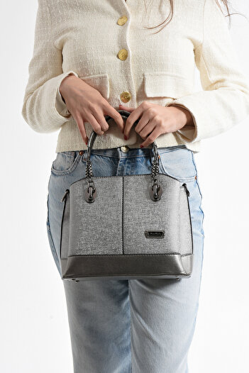 By Hakan Women's Jn-802 Nubuck Hand and Shoulder Bag Gray