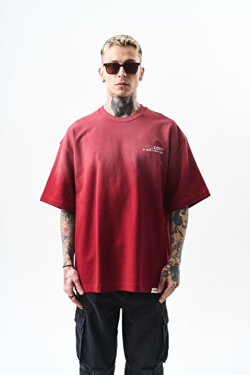 Respire Ανδρικό μπλουζάκι Pegasus με στάμπα Oversize Χρώμα Claret Red