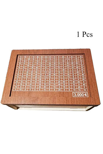 Choice EUR 3000 1 Pcs Wooden DIY Piggy Bank Reusable Handmade Money Box, Piggy Bank with Saving Goal and Nu