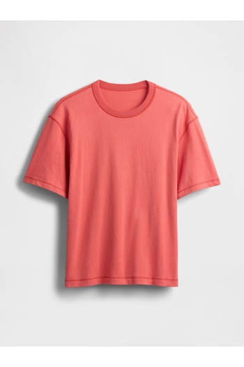GAP Erkek Pembe Heavyweight Crop T-Shirt