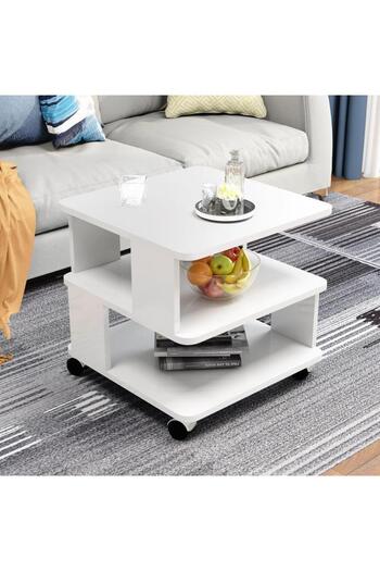 COOYA Modern Simplicity Coffee Side Table,Solid Wood Multifunctional,for Bedroom,Living Room,40x40x50cm