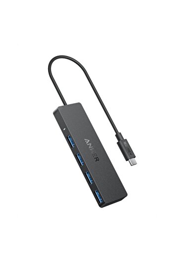 Anker Hub USB Anker USB-C, 4x USB-A, 5Gbps (Negru)