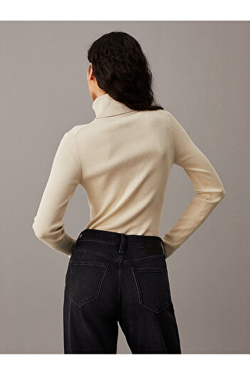 Calvin Klein WOVEN LABEL ROLL NECK SWEATER