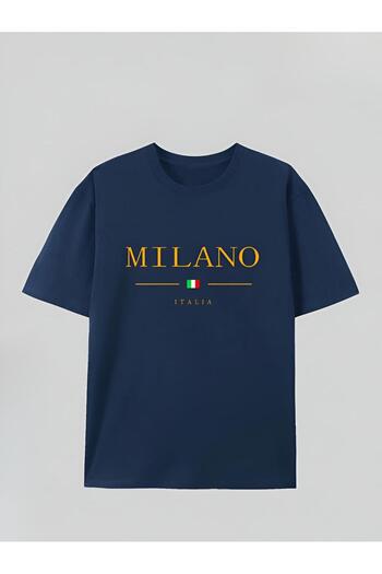 trendgar Μπλουζάκι με στάμπα Milano σε μπλε ναυτικό