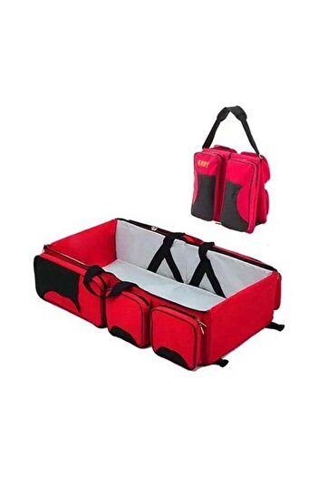 COOYA 4-in-1 Multifunctional Baby Diaper Bag, Large Capacity, Waterproof with Multiple Pockets(Red)
