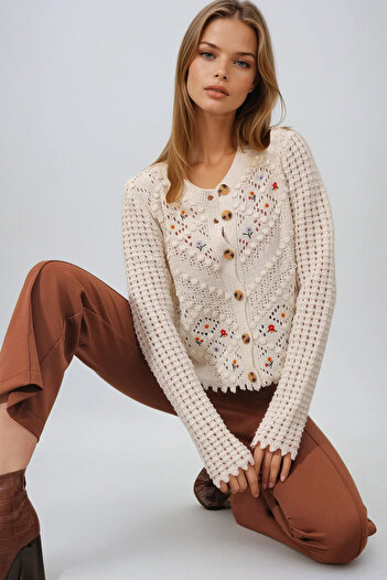 VAGGON Women's Nostalgic Knitwear Cardigan - Vgnx9897