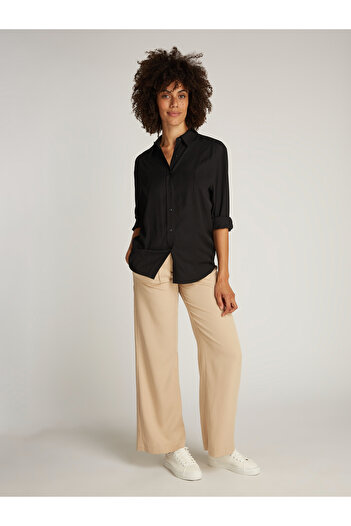 Calvin Klein Black Women Recycled Cdc Long Sleeve Shirt