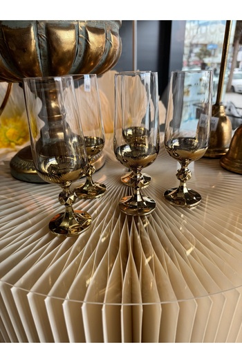 Santara Avangarde Titanium Gold Coffee Side Glass