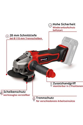 Einhell Te-ag 18/115-2 Li - Solo, Akülü Avuç Taşlama (AKÜ VE ŞARJ CİHAZI DAHİL DEĞİLDİR) - 4431166