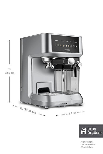 Karaca MyCaffe Barista S10 Entegre Süt Hazneli Otomatik Espresso Latte ve Cappuccino Mak. GalaxyGrey