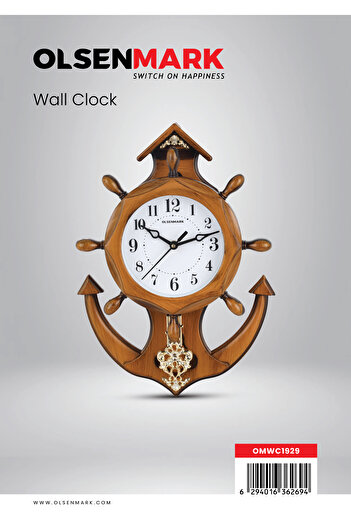 Olsenmark Round Wall Clock OMWC1929 WallMounted, Battery Operated and Durable and 2 YEAR WARRANTY