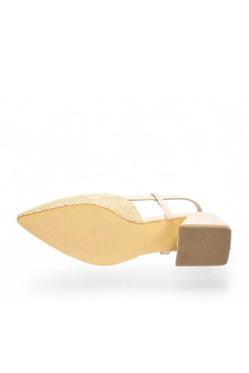 ELAIA SHOES Elaia Marlowe Kadın Ten Renk Hasır Detaylı Topuklu Ayakkabı