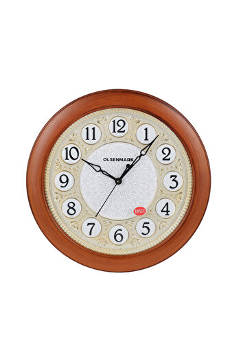 Olsenmark Round Wall Clock OMWC1922 WallMounted, Battery Operated and Durable and 2 YEAR WARRANTY