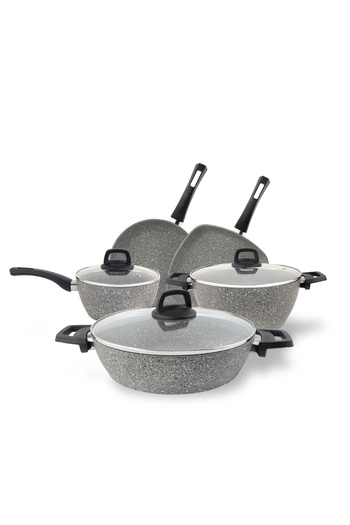 VAV GET 8-Piece Premium Granite Cookware Set Non-Stick, Durable, Eco-Friendly, with Lids