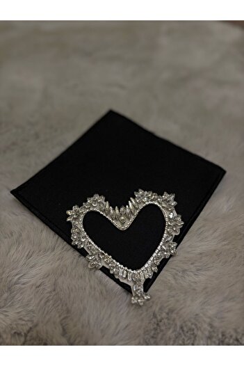 LUXURY Crystal Stone Embroidered Heart Pattern 1 Coffee Presentation Napkin