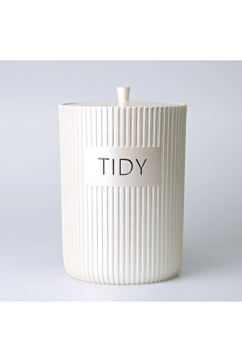 Selim Grooved Trash Can Pearl