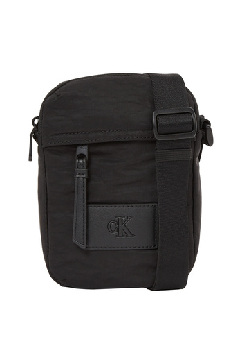 Calvin Klein Black Metro Nylon Reporter Crossover Bag